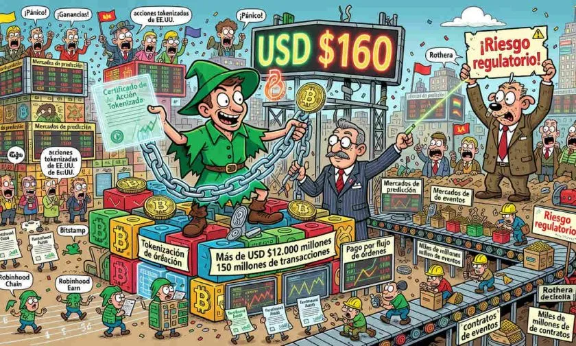 Bernstein mantiene objetivo de USD $160 para Robinhood por tokenización y crecimiento de Rothera