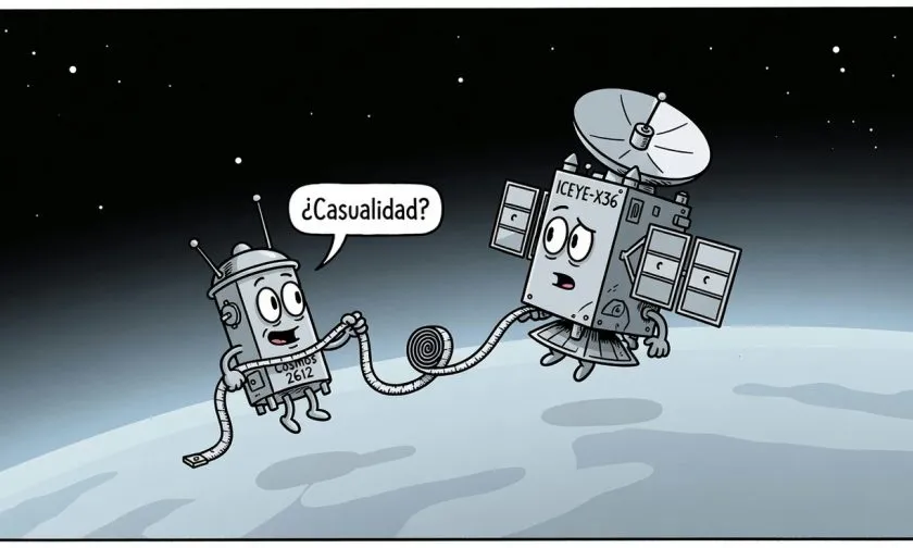 Órbita compartida sitúa a Cosmos 2612 y ICEYE-X36 a solo 26 metros de distancia