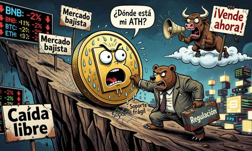 BNB cae 2% en medio de corrección del mercado: ¿soporte en $575?