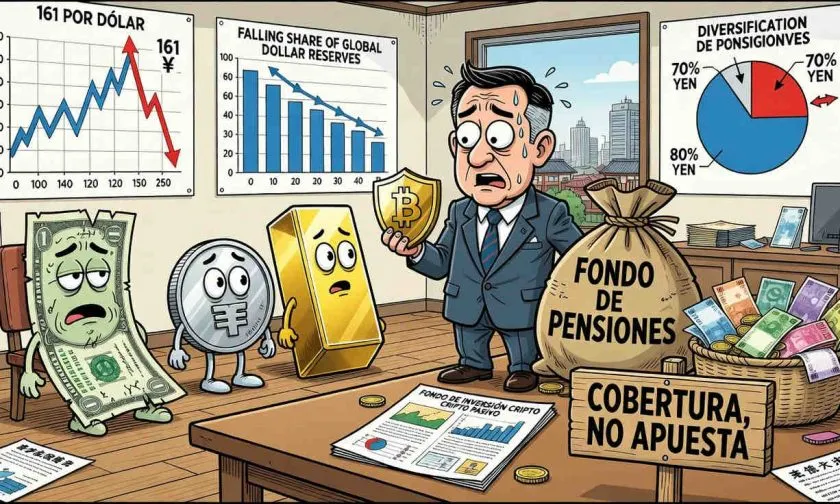 Fondo de pensiones japonés planea invertir en criptomonedas para cubrir riesgo del dólar