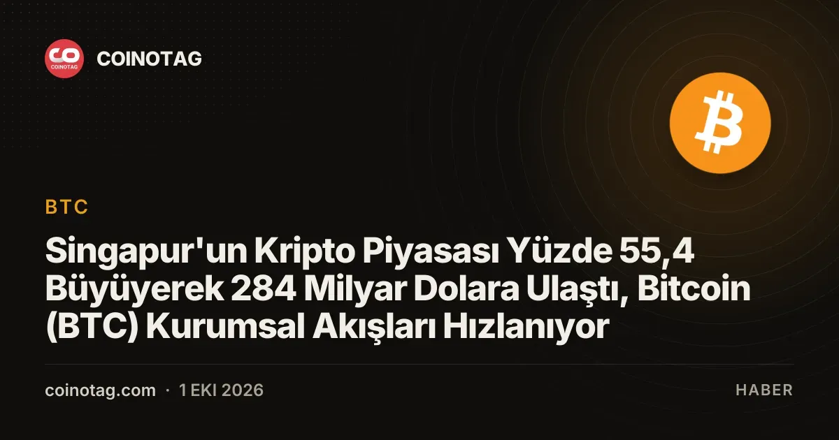 Singapur'un kripto hacmi yüzde 55,4 artarak 284 milyar dolara yükseldi