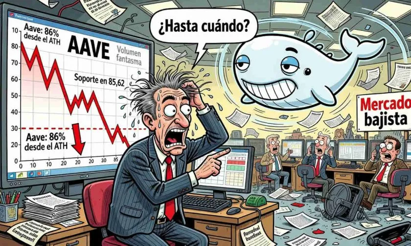Aave se deprecia 86,55% desde su máximo histórico, análisis revela oportunidades