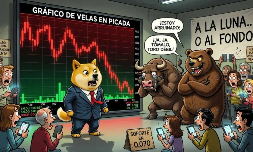 Dogecoin se estabiliza en USD $0,070089 mientras persiste la presión bajista