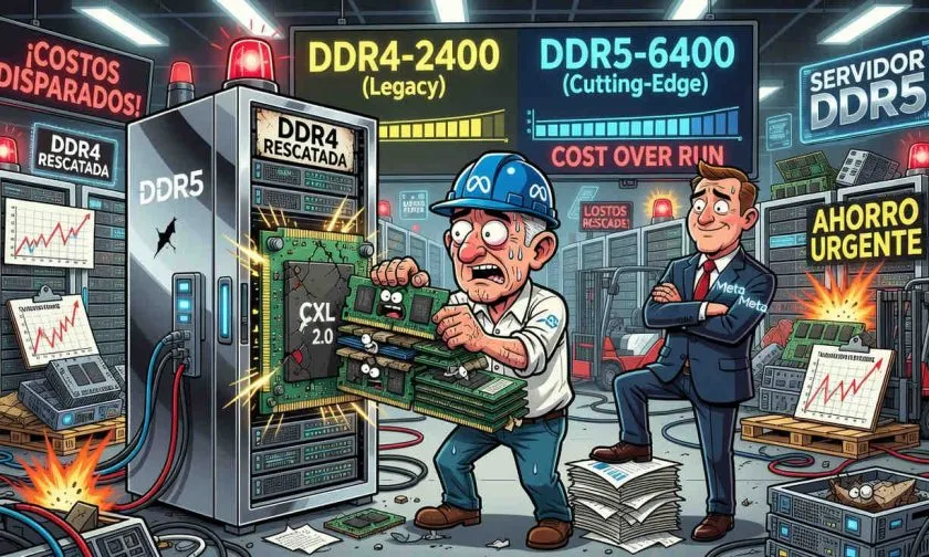 Meta reaprovecha memoria DDR4 en servidores DDR5 para frenar el alza de costos