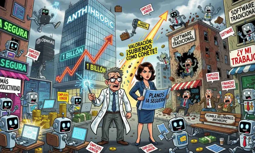 Anthropic se dispara: la startup de IA ya vale casi un billón y sacude al software