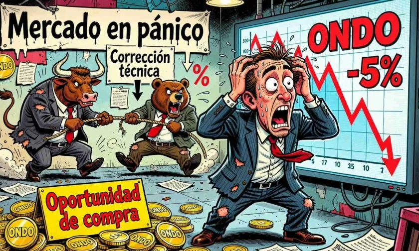 ONDO cae 5% en medio de corrección técnica y bajo volumen