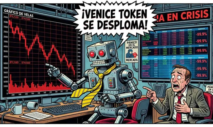 Venice Token retrocede 5,36% y enfrenta soporte en USD $11,16