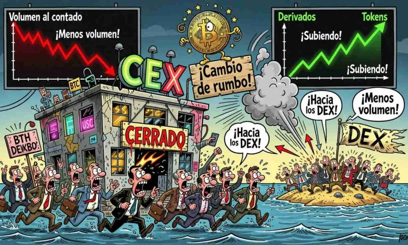 Volumen de exchanges centralizados cae a USD $2,3 billones mientras DEX crecen