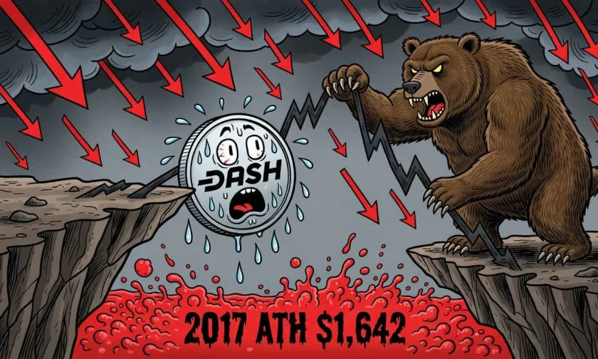 Dash se desmorona: -97.94% desde su ATH y los soportes técnicos se desvanecen