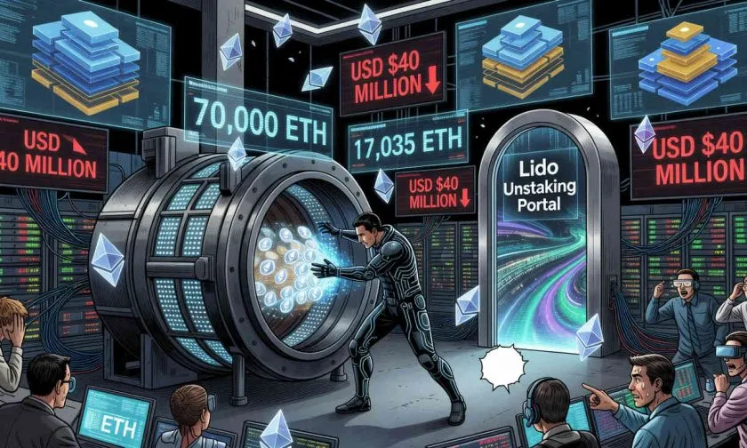 Ethereum retira ETH 17.035 del staking tras rozar su meta de ETH 70.000