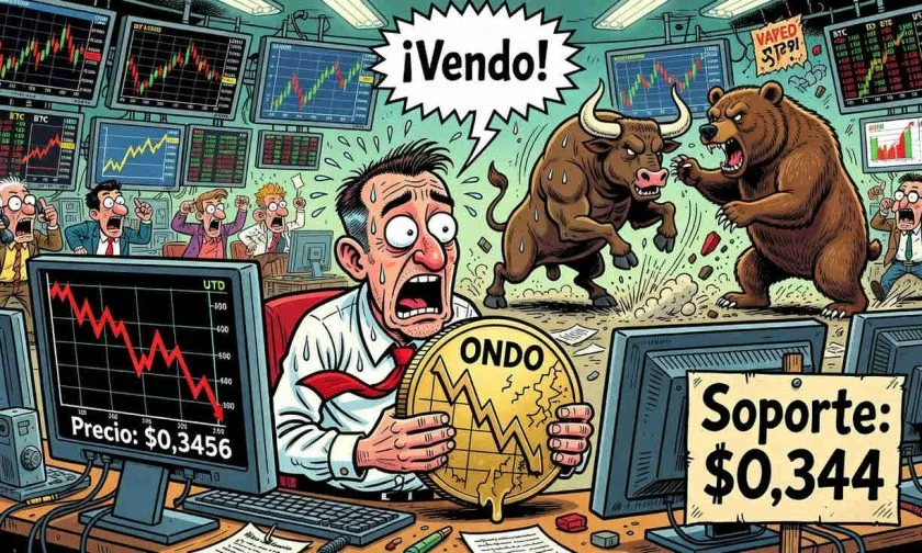 OND0 registra caída del 7,47% y alcanza mínimos en $0,3442 ante presiones bajistas