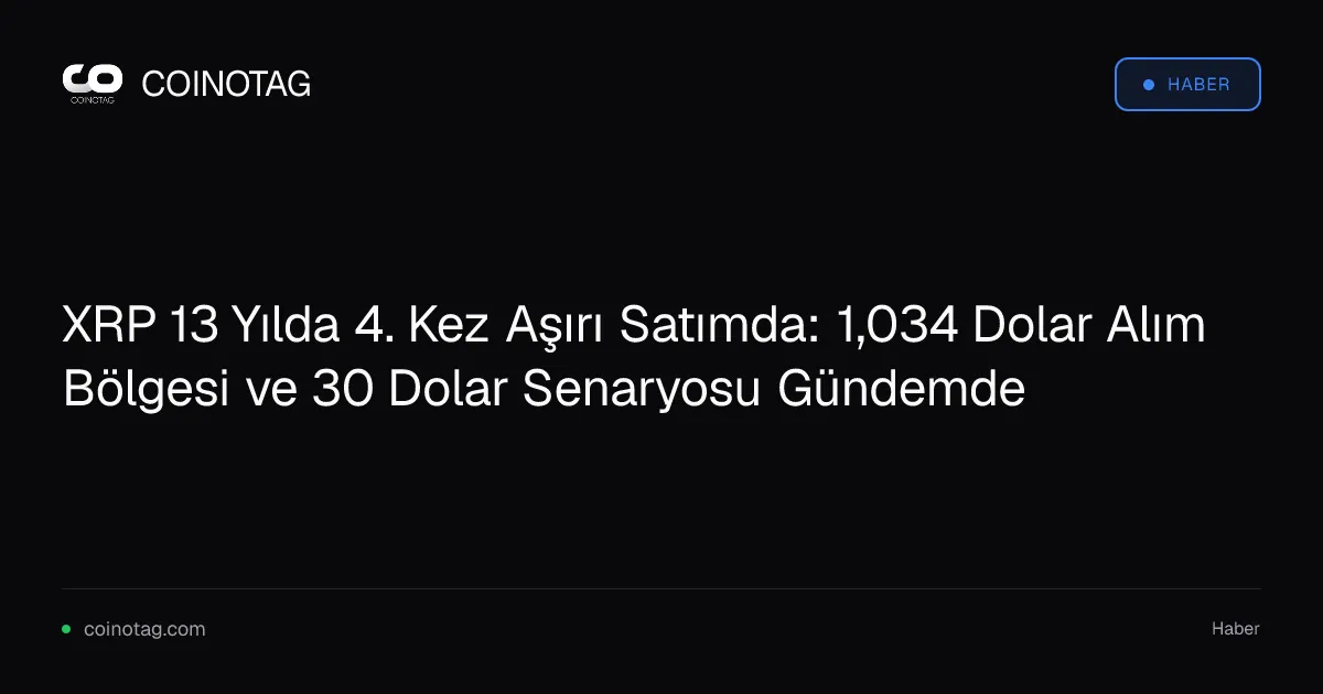 XRP 13 Yılda 4. Kez Aşırı Satımda: 1,034 Dolar Alım Bölgesi ve 30 Dolar Senaryosu Gündemde