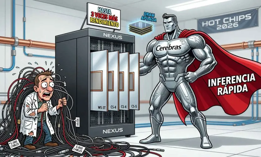 Cerebras revela arquitectura Nexus y proyecta 10,000 tokens por segundo en Hot Chips 2026