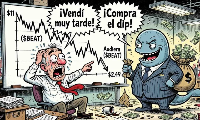Audiera ($BEAT) se desploma un 55% en un mes y el volumen colapsa: ¿se avecina una caída hasta $1,50?