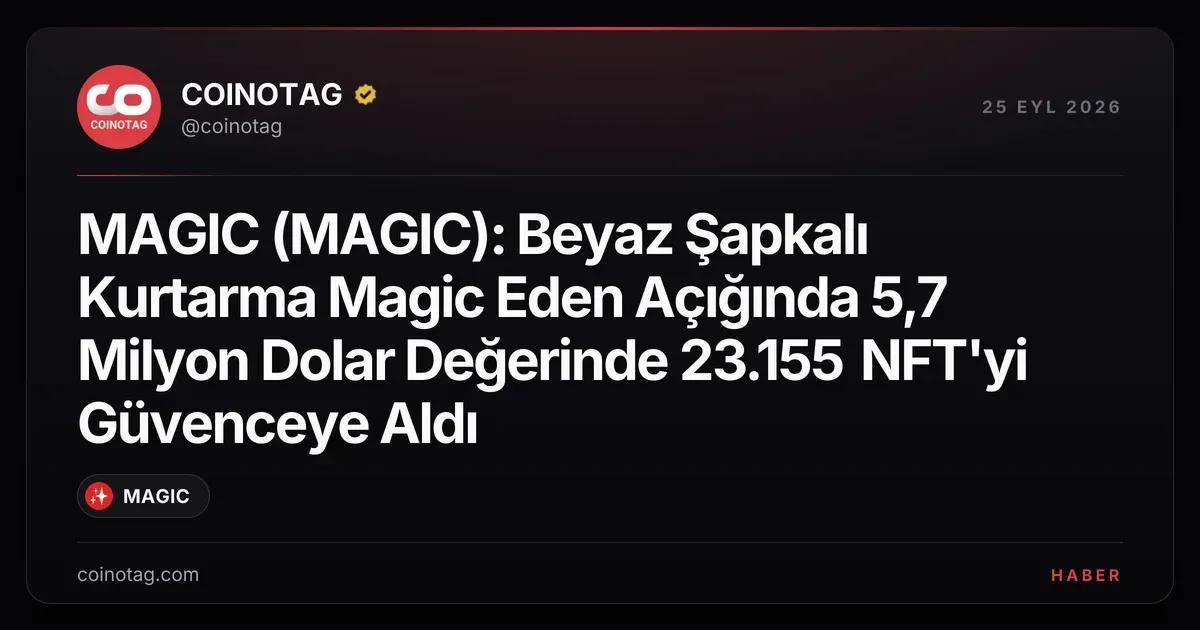 MAGIC (MAGIC): Beyaz Şapkalı Kurtarma Magic Eden Açığında 5,7 Milyon Dolar Değerinde 23.155 NFT'yi Güvenceye Aldı