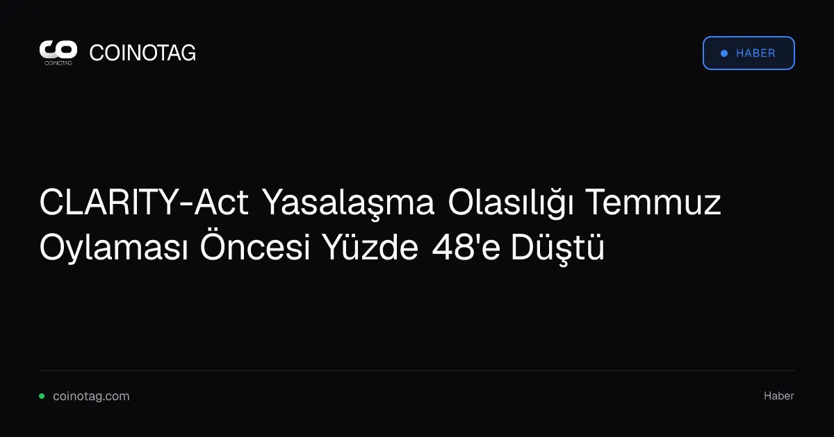 CLARITY-Act Yasalaşma Olasılığı Temmuz Oylaması Öncesi Yüzde 48'e Düştü