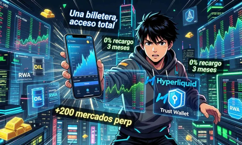 Trust Wallet integra Hyperliquid con 0% de recargo en comisiones por tres meses