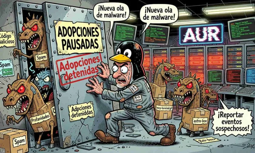 Nueva ola de paquetes maliciosos obliga a Arch Linux a detener adopciones en AUR