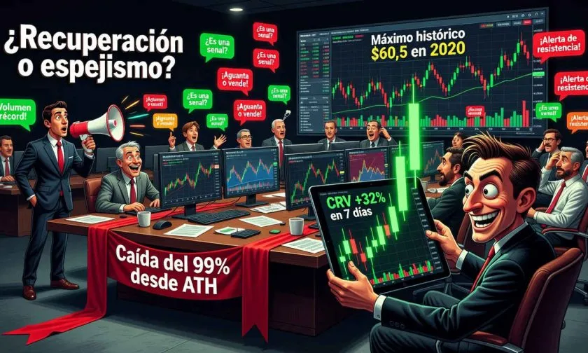 CRV gana 32% en una semana, pero sigue un 99,55% por debajo de su máximo histórico
