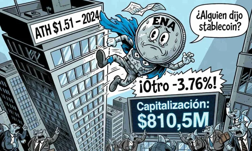 Ethena (ENA) retrocede un 3,76% y acelera la hemorragia hacia los $0,084