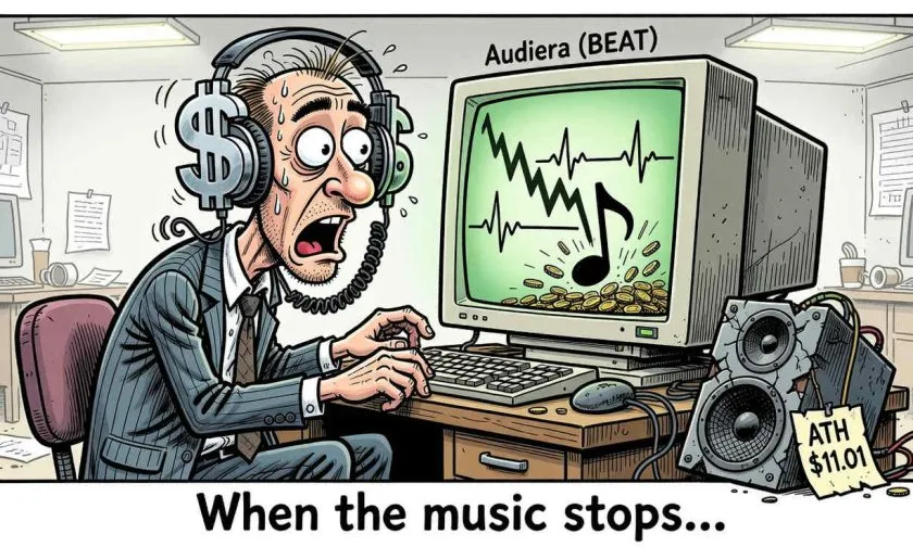 Audiera ($BEAT) se desmaya un 16% al alza en 24 horas mientras el volumen se desploma: ¿señal de debilidad?