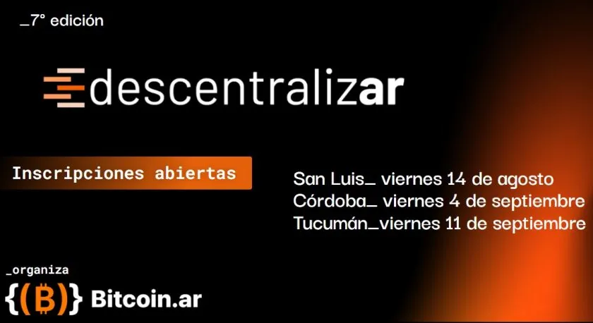 DescentralizAR llega a Córdoba: jornada gratuita sobre Bitcoin y tecnologías descentralizadas