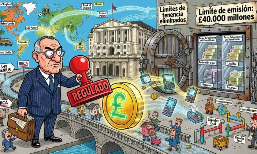 El Banco de Inglaterra elimina límites en tenencias y apuesta por stablecoins para pagos reales