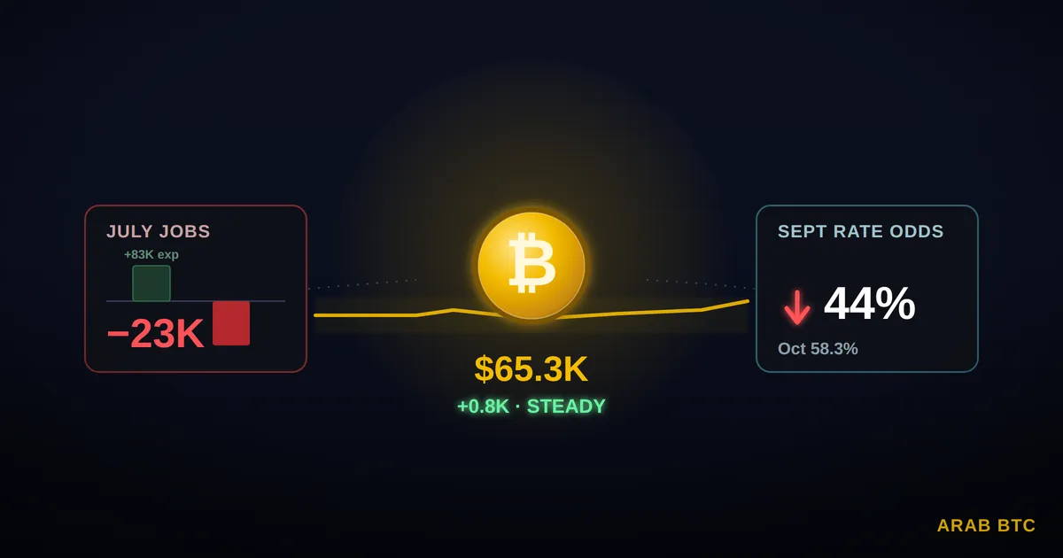 سعر البيتكوين يتماسك بعد بيانات وظائف أمريكية ضعيفة تقلص احتمالات رفع الفائدة في شهر سبتمبر