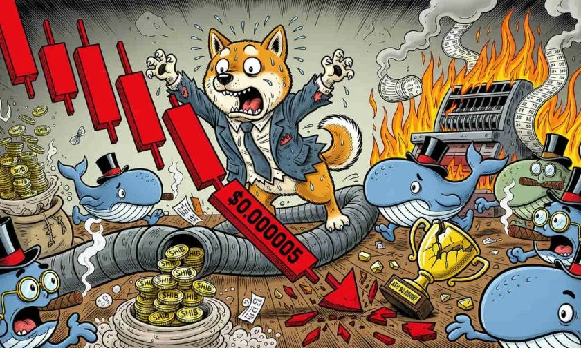 SHIB se desploma 7% y rompe soportes clave mientras se acelera la fuga de capitales