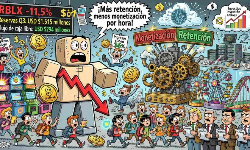 Roblox se desploma 11,5% tras decepcionar en sus resultados trimestrales