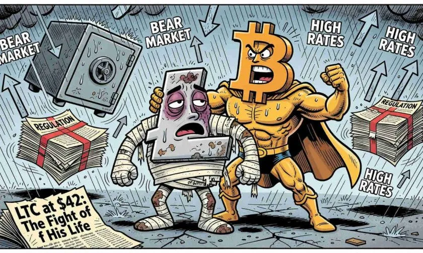 Litecoin lucha por no caer bajo los USD $40: análisis del rebote en medio de un mercado bajista