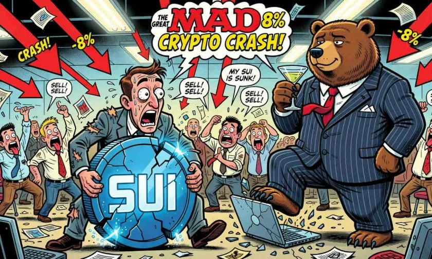 SUI pierde soporte crítico y se desploma un 8% en medio de liquidaciones masivas