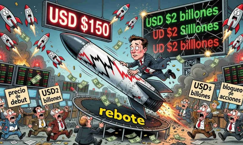 SpaceX se desliza bajo USD $150 y pone en riesgo su valoración de USD $2 billones
