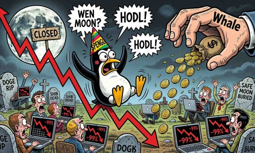 Pudgy Penguins ($PENGU) se desploma un 8,26% y despierta temores de capitulación