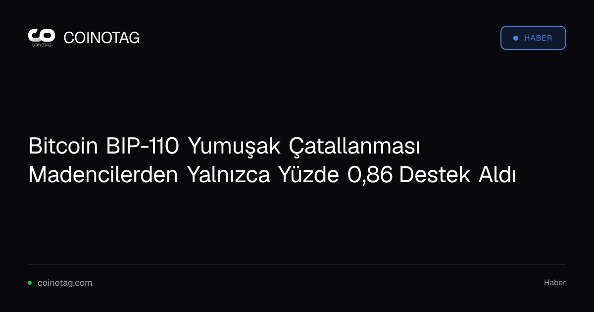Bitcoin BIP-110 Yumuşak Çatallanması Madencilerden Yalnızca Yüzde 0,86 Destek Aldı