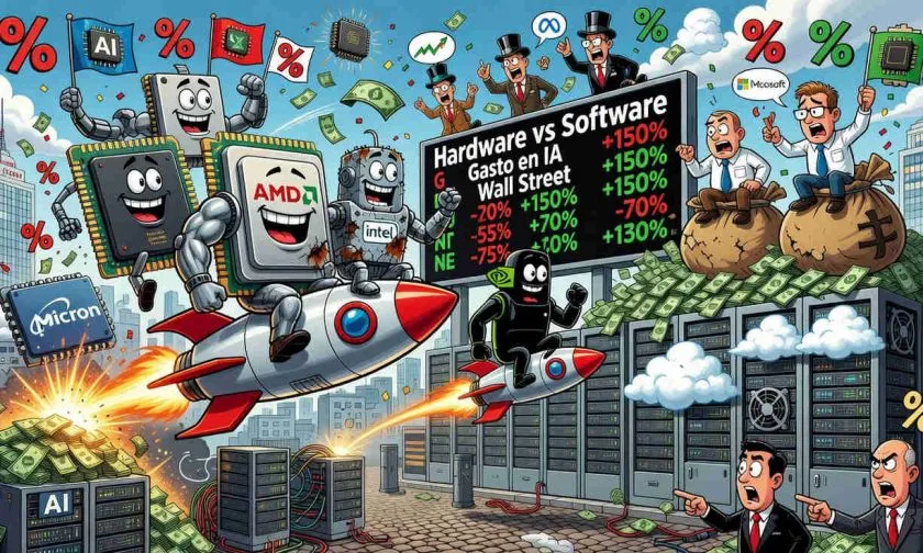 Hardware supera al software en Big Tech mientras Wall Street exige resultados de IA