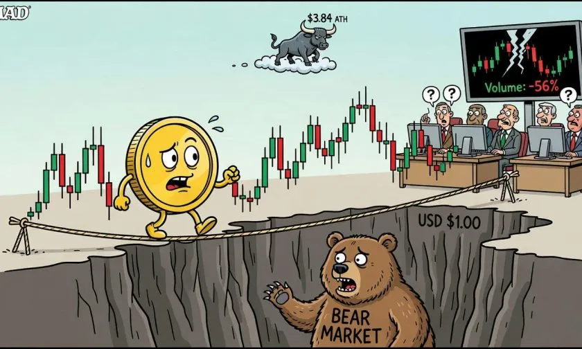 XRP bajo presión mientras el soporte de USD $1,14 tiembla ante la caída del 45% anual