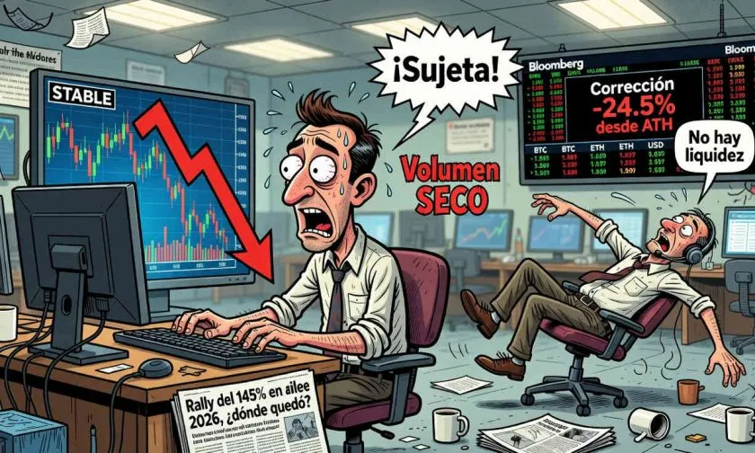 Stable se tambalea: cae un 10% en una semana mientras el volumen se desploma