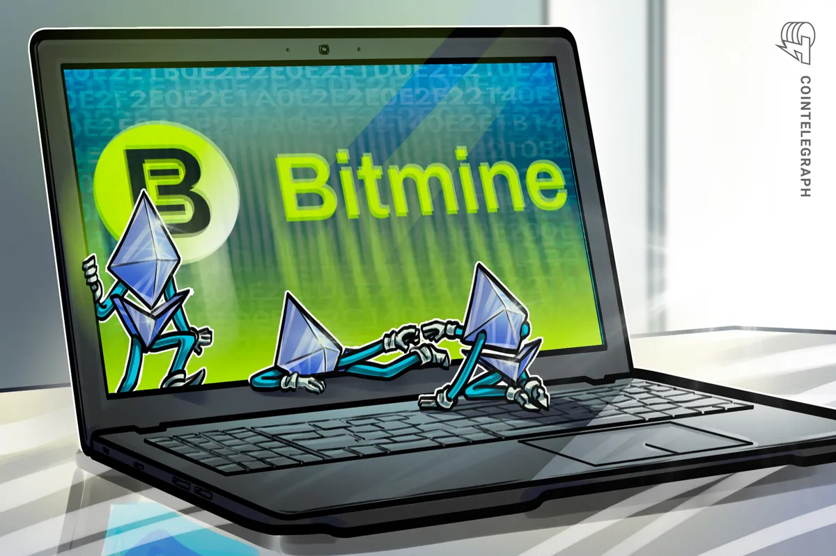 Bitmine acumula 32.447 ETH enquanto preço do Ether ultrapassa US$ 2.500
