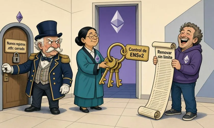 ENS Labs propone frenar nuevos registros en ENSv1 y activar ENSv2 en Ethereum
