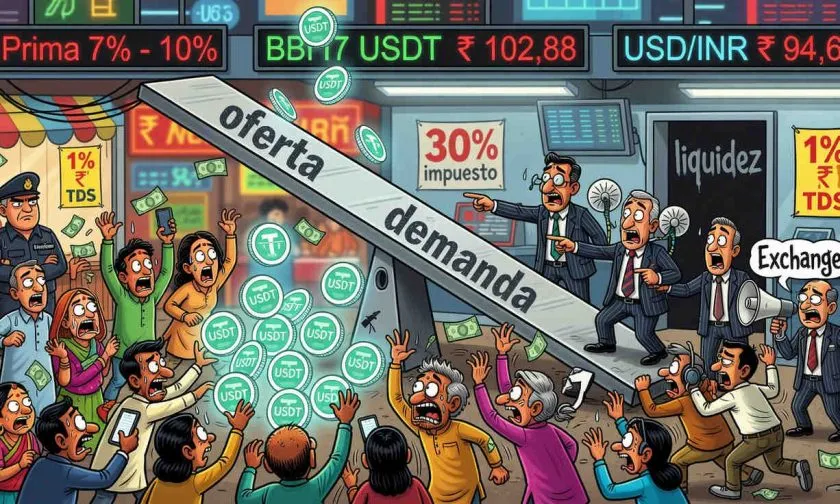Usdt cotiza con prima de hasta 10% en India y exchanges apuntan a escasez de oferta