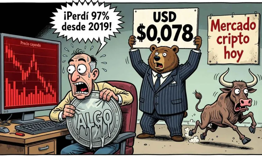 Algorand (ALGO) alcanza un mínimo histórico de USD $0,078 tras caer un 3,23%