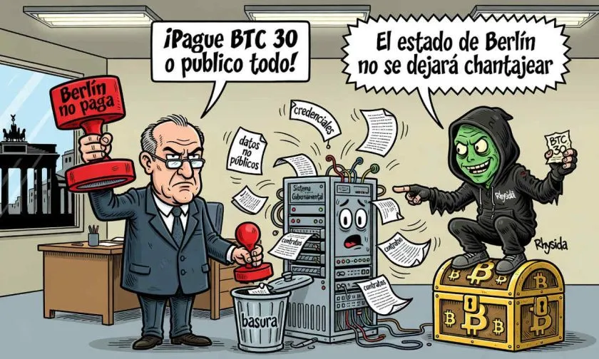 Berlín rechaza pagar 30 bitcoins por datos robados en ciberataque