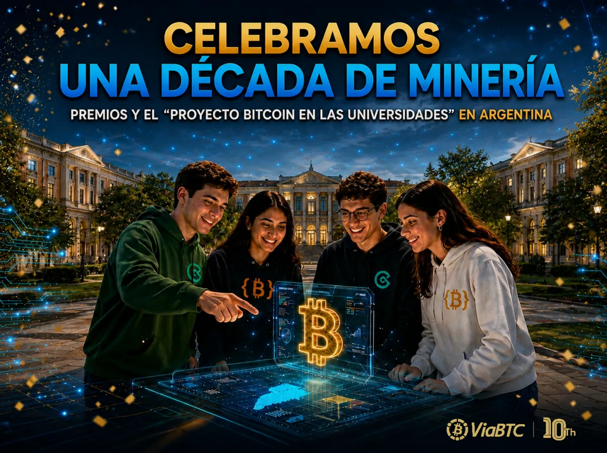 ViaBTC celebra una década de minería con premios y el “Proyecto Bitcoin en las Universidades” en Argentina