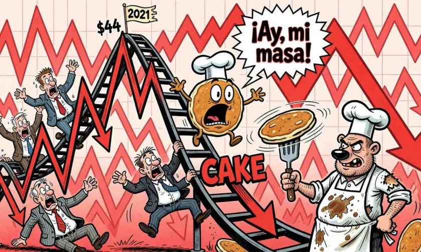 PancakeSwap ($CAKE) repunta 4% en medio de un volumen decreciente