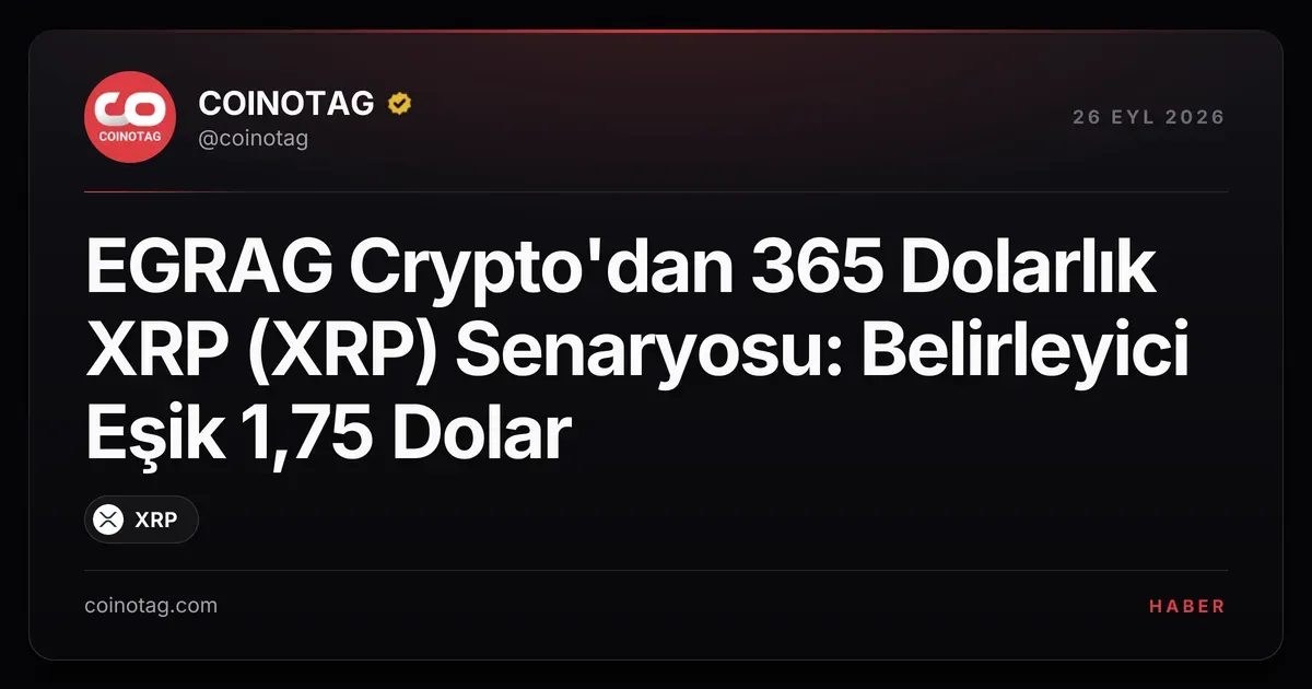 EGRAG Crypto'dan 365 Dolarlık XRP (XRP) Senaryosu: Belirleyici Eşik 1,75 Dolar