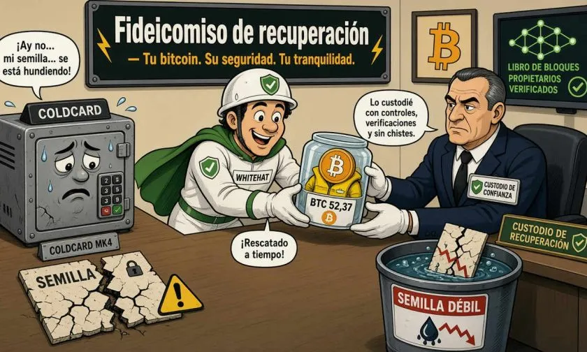 Whitehats trasladan 52,37 BTC de Coldcard a un fideicomiso de recuperación