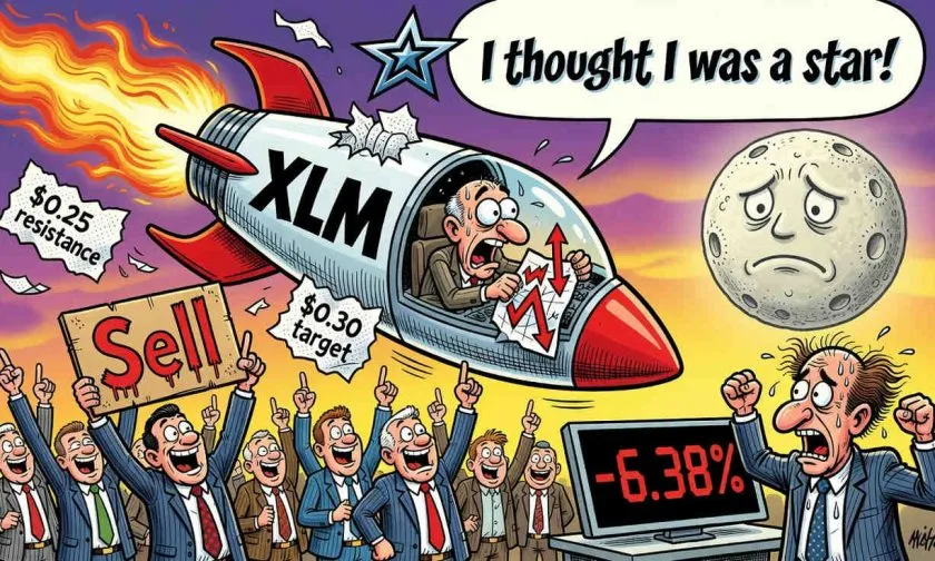 Stellar (XLM) cae 6,38% y pone en duda la continuidad del rally alcista del 47,77% mensual