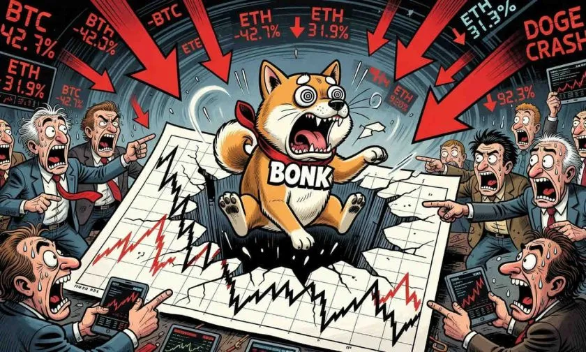 BONK se hunde un 7% y pone en peligro el soporte clave de los 0,0000045 dólares