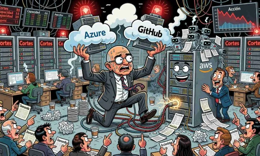 Microsoft recurre a AWS para sostener GitHub mientras enfrenta demanda por Azure
